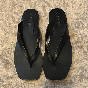 A Emery Black Leather Sandals